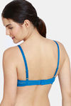 Zivame Abstract Colourplay Mesh Padded Wired Medium Coverage T-Shirt Bra - Seaport — thumbnail 2
