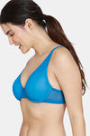 Zivame Abstract Colourplay Mesh Padded Wired Medium Coverage T-Shirt Bra - Seaport — thumbnail 3
