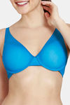 Zivame Abstract Colourplay Mesh Padded Wired Medium Coverage T-Shirt Bra - Seaport — thumbnail 4
