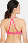 Zivame Embossed Mesh Padded Non Wired 3/4th Coverage T-Shirt Bra - Fuchsia Purple — thumbnail 2
