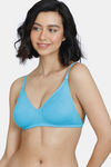 Zivame Beautiful Basics Double Layered Non Wired 3/4Th Coverage Backless Bra - Aquarius — thumbnail 3
