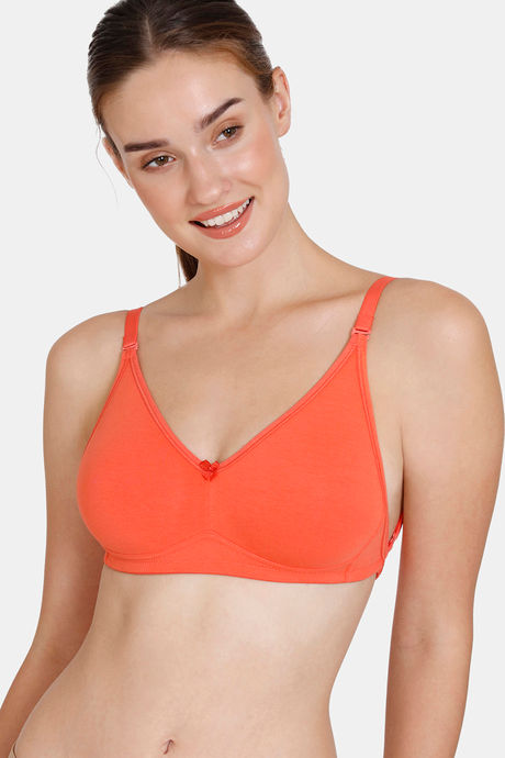 Zivame Beautiful Basics Double Layered Non Wired 3/4Th Coverage Backless Bra - Emberglow — image 3