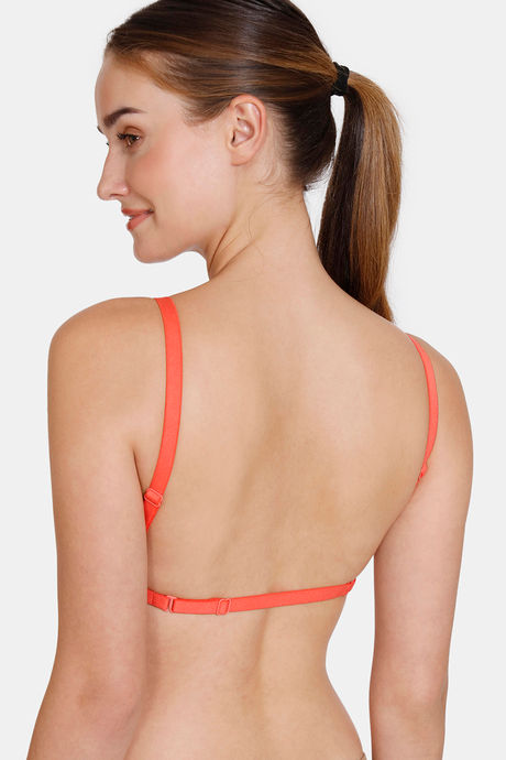 Zivame Beautiful Basics Double Layered Non Wired 3/4Th Coverage Backless Bra - Emberglow — image 4