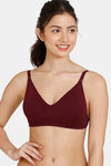 Zivame Beautiful Basics Double Layered Non Wired 3/4Th Coverage Backless Bra - Fig — thumbnail 3