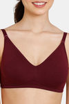 Zivame Beautiful Basics Double Layered Non Wired 3/4Th Coverage Backless Bra - Fig — thumbnail 6