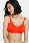 Zivame Beautiful Basics Double Layered Non Wired Full Coverage Backless Bra - Grenadine — thumbnail 3