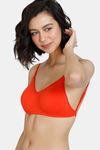 Zivame Beautiful Basics Double Layered Non Wired Full Coverage Backless Bra - Grenadine — thumbnail 5