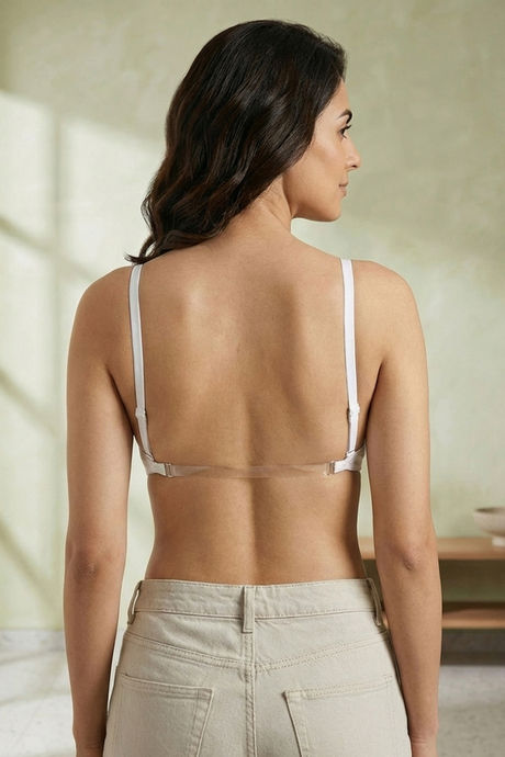 Zivame Beautiful Basics Double Layered Non Wired Full Coverage Backless Bra - White — image 4