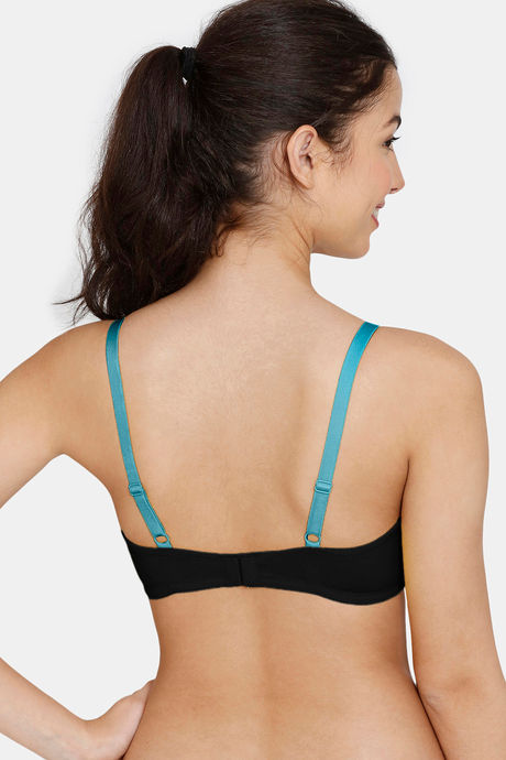 Zivame Beautiful Basics Padded Non Wired 3/4th Coverage T-Shirt Bra - Anthracite — image 2