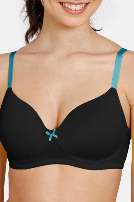 Zivame Beautiful Basics Padded Non Wired 3/4th Coverage T-Shirt Bra - Anthracite — image 4