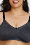 Zivame True Curv Beautiful Basics Double Layered Non Wired Full Coverage Super Support Bra - Anthracite — thumbnail 4