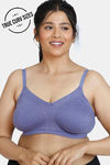 Zivame True Curv Beautiful Basics Double Layered Non Wired Full Coverage Super Support Bra - Twilight Purple — thumbnail 1