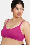 Zivame True Curv Beautiful Basics Double Layered Non Wired 3/4th Coverage Super Support Bra - Fuchsia Red — thumbnail 3