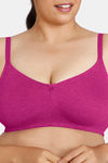 Zivame True Curv Beautiful Basics Double Layered Non Wired 3/4th Coverage Super Support Bra - Fuchsia Red — thumbnail 4