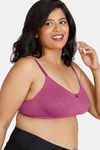 Zivame True Curv Beautiful Basics Double Layered Non Wired 3/4th Coverage Super Support Bra - Malaga — thumbnail 3