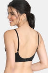 Zivame Beautiful Basics Double Layered Non Wired 3/4th Coverage T-Shirt Bra - Black — thumbnail 2