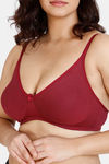 Zivame Beautiful Basics Double Layered Non Wired 3/4th Coverage T-Shirt Bra - Rhododendron — thumbnail 4