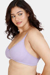 Zivame Beautiful Basics Double Layered Non Wired 3/4th Coverage T-Shirt Bra - Violet Tulip — thumbnail 3