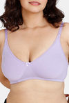 Zivame Beautiful Basics Double Layered Non Wired 3/4th Coverage T-Shirt Bra - Violet Tulip — thumbnail 4