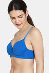Zivame Beautiful Basics Padded Wired 3/4th Coverage T-Shirt Bra - Wedgewood — thumbnail 3