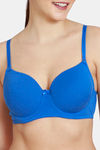 Zivame Beautiful Basics Padded Wired 3/4th Coverage T-Shirt Bra - Wedgewood — thumbnail 4