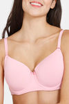 Zivame Beautiful Basics Padded Wired 3/4Th Coverage T-Shirt Bra - Prism Pink — thumbnail 4