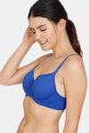 Zivame Beautiful Basics Padded Wired 3/4th Coverage T-Shirt Bra - Surf Web — thumbnail 3