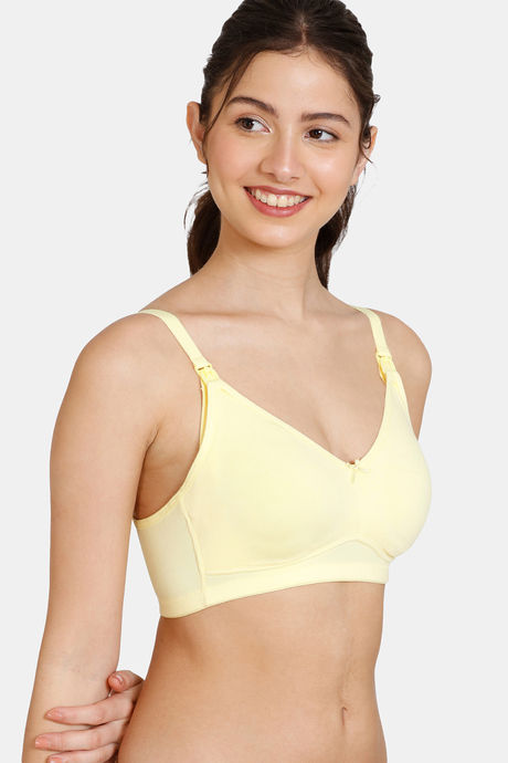 Zivame Maternity Double Layered Non Wired 3/4th Coverage Nursing Bra - Mellow Yellow — image 3