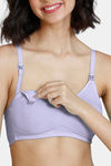 Zivame Maternity Double Layered Non Wired 3/4th Coverage Nursing Bra - Violet Tulip — thumbnail 5