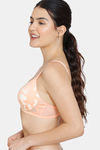 Zivame Sunset Mimosa Padded Non Wired 3/4th Coverage T-Shirt Bra - Coral Quartz — thumbnail 3