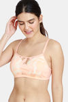 Zivame Sunset Mimosa Padded Non Wired Full Coverage Cami Bra  - Coral Quartz — thumbnail 1