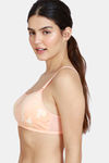 Zivame Sunset Mimosa Padded Non Wired Full Coverage Cami Bra  - Coral Quartz — thumbnail 3