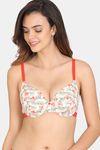 Zivame Asymmetric Print Padded Wired 3/4th Coverage T-Shirt Bra - Whisper White — thumbnail 1