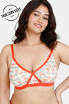 Zivame True Curv Asymmetric Print Double Layered Non Wired Full Coverage Super Support Bra - Whisper White — thumbnail 1