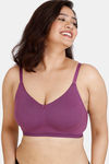 Zivame Fashion Double Layered Non Wired Full Coverage Minimiser Bra - Purple Passion — thumbnail 1