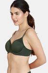 Zivame Firefly Dreams Padded Wired 3/4th Coverage T-Shirt Bra - Kombu Green — thumbnail 3