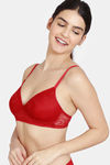 Zivame Love Stories Double Layered Non Wired 3/4th Coverage Lace Bra - Chilli Pepper — thumbnail 3