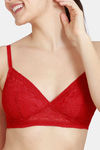 Zivame Love Stories Double Layered Non Wired 3/4th Coverage Lace Bra - Chilli Pepper — thumbnail 4
