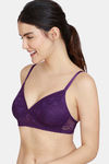 Zivame Love Stories Double Layered Non Wired 3/4th Coverage Lace Bra - Crown Jewel — thumbnail 3