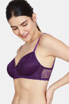 Zivame Love Stories Padded Non Wired 3/4th Coverage Lace Bra - Crown Jewel — thumbnail 3