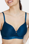 Zivame Champagne Nights Padded Non Wired 3/4th Coverage T-Shirt Bra - Sailor Blue — thumbnail 4
