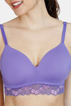 Zivame Ruby Spark Padded Non Wired 3/4th Coverage T-Shirt Bra - Purple Corallites — thumbnail 5