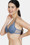Zivame Moonshine Maiden Padded Wired Medium Coverage T-Shirt Bra - Folkstone Grey — thumbnail 3