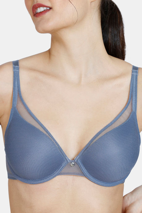 Zivame Moonshine Maiden Padded Wired Medium Coverage T-Shirt Bra - Folkstone Grey — image 4