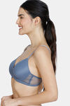 Zivame Moonshine Maiden Padded Non Wired 3/4Th Coverage T-Shirt Bra - Folkstone Grey — thumbnail 3