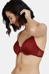 Zivame Beautiful Basics Padded Wired 3/4Th Coverage T-Shirt Bra - Cabernet — thumbnail 3