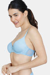 Zivame Beautiful Basics Padded Wired Medium Coverage T-Shirt Bra - Dusk Blue — thumbnail 3