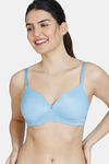 Zivame Beautiful Basics Padded Non Wired 3/4Th Coverage T-Shirt Bra - Dusk Blue — thumbnail 1
