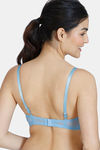 Zivame Beautiful Basics Padded Non Wired 3/4Th Coverage T-Shirt Bra - Dusk Blue — thumbnail 2