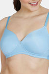 Zivame Beautiful Basics Padded Non Wired 3/4Th Coverage T-Shirt Bra - Dusk Blue — thumbnail 4
